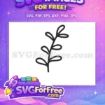 Free Hand-Drawn Botanical Stem Free Simple Black Outline Botanical Leaves Free SVG - Instant Download