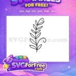 Free Hand Drawn Leafy Branch Free Elegant Curly Vine Botanical Leaves Free SVG - Instant Download