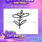 Free hand-drawn botanical plant Free leaves and stem design Free SVG - Instant Download