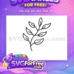 Free Botanical Leaves Line Art Free Elegant Plant Stem Design Free SVG - Instant Download