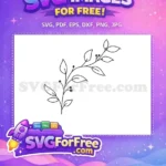 Free Hand-Drawn Botanical Leaves Free Delicate Berries on Stem Free SVG - Instant Download
