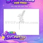 Free Minimalist Line Art Free Delicate Botanical Leaves Number 1 Botanical Design Free SVG - Instant Download
