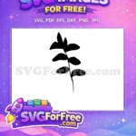 Free Botanical Silhouette Free Simple Leaves Plant Illustration Free SVG - Instant Download