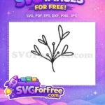 Free Hand-Drawn Botanical Leaves Free Doodle Berries Design Free SVG - Instant Download
