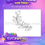 Free Minimalist Branch Outline Free Hand Drawn Vine Botanical Leaves Free SVG - Instant Download