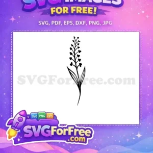 Free Elegant Botanical Plant SVG – Download Now! A beautiful free botanical silhouette of a flowering plant, ideal for diverse projects. Download this free design.
