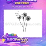Free Blowing Dandelion Seeds Free Botanical Leaves Wildflower Art Free SVG - Instant Download
