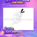 Free Hand-drawn botanical branch Free black and white leaves Botanical Art Free SVG - Instant Download