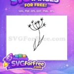 Free Botanical Leaves Outline Free Hand-Drawn Star Flowers Free SVG - Instant Download