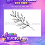 Free hand-drawn botanical leaves Free minimalist elegant stem line art Free SVG - Instant Download