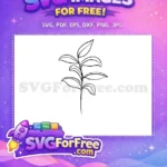 Free Botanical Plant Outline Free Simple Line Art Leaves Design Free SVG - Instant Download