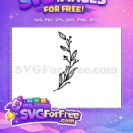 Free Elegant Botanical Leaves Free Simple Berries Stem Line Art Free SVG - Instant Download