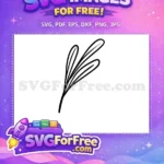 Free Hand-drawn botanical leaves Free black outline plant stem Elegant floral design Free SVG - Instant Download