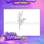 Free Hand-Drawn Botanical Free Simple Outline Leaves Free SVG - Instant Download