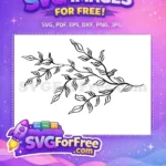 Free Wavy Leaf Outlines Free Black Line Art Botanical Leaves Design Free SVG - Instant Download