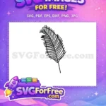 Free Black Outline Botanical Leaf Free Minimalist Hand Drawn Plant Botanical Leaves Free SVG - Instant Download