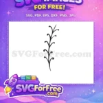 Free Curvy Botanical Branch Free Simple Black Leaves Design Free SVG - Instant Download