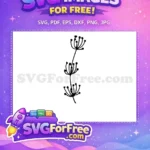 Free Black Botanical Stem Free Dainty Seed Pods Botanical Leaves Free SVG - Instant Download