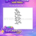 Free Hand-Drawn Stem Outline Free Simple Leaf Doodles Botanical Leaves Free SVG - Instant Download