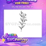 Free Botanical Branch Outline Free Leaves and Berries Line Art Free SVG - Instant Download
