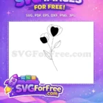Free Black and White Flowers Free Minimalist Botanical Leaves Free SVG - Instant Download