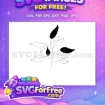 Free Botanical Line Art Free Elegant Black Leaves Botanical Design Free SVG - Instant Download