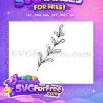 Free Hand Drawn Plant Free Minimalist Leaves Botanical Design Free SVG - Instant Download