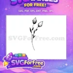 Free Dotted Flower Buds Free Sketch Style Leaves Botanical Art Free SVG - Instant Download
