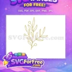 Free Gold Botanical Leaves Free and Berries Illustration Elegant Line Art Free SVG - Instant Download