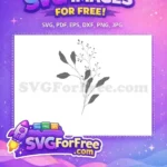 Free Delicate Gray Leaves Free Elegant Botanical Buds Botanical Leaves Free SVG - Instant Download
