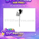 Free Botanical Line Art Free Striped Leaves Design Botanical Leaves Free SVG - Instant Download
