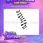 Free Black Silhouette Leafy Stem Free Minimalist Plant Botanical Leaves Free SVG - Instant Download