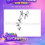 Free Simple Botanical Branch Free Black Outline Drawing Free SVG - Instant Download