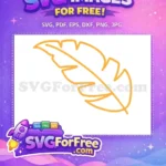 Free Orange Leaf Outline Free Simple Doodle Botanical Free SVG - Instant Download