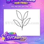 Free Botanical Leaves Outline Free Simple Black Line Art Foliage Free SVG - Instant Download
