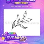Free Hand-drawn botanical leaves Free elegant minimalist stem Botanical Leaves Free SVG - Instant Download