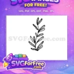 Free Hand-Drawn Botanical Leaves Free Minimalist Line Art Elegant Plant Stem Free SVG 2 - Instant Download