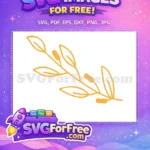 Free Yellow Botanical Branch Free Leaves and Berries Elegant Design Free SVG - Instant Download