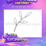 Free Minimalist Botanical Branch Free Black Outline Leaves Botanical Leaves Free SVG - Instant Download