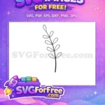 Free Hand-Drawn Botanical Stem Free Simple Petal Leaves Botanical Leaves Free SVG - Instant Download