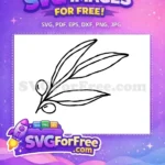 Free Botanical Olive Leaves Free Hand-Drawn Line Art Design Free SVG - Instant Download