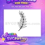 Free Elegant Branch Free Outline Leaves Botanical Design Free SVG - Instant Download