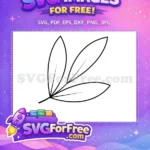 Free Minimalist Line Art Leaves Free Simple Plant Illustration Botanical Leaves Free SVG - Instant Download