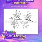 Free Elegant Branch Outline Free Minimalist Black Botanical Leaves Free SVG - Instant Download