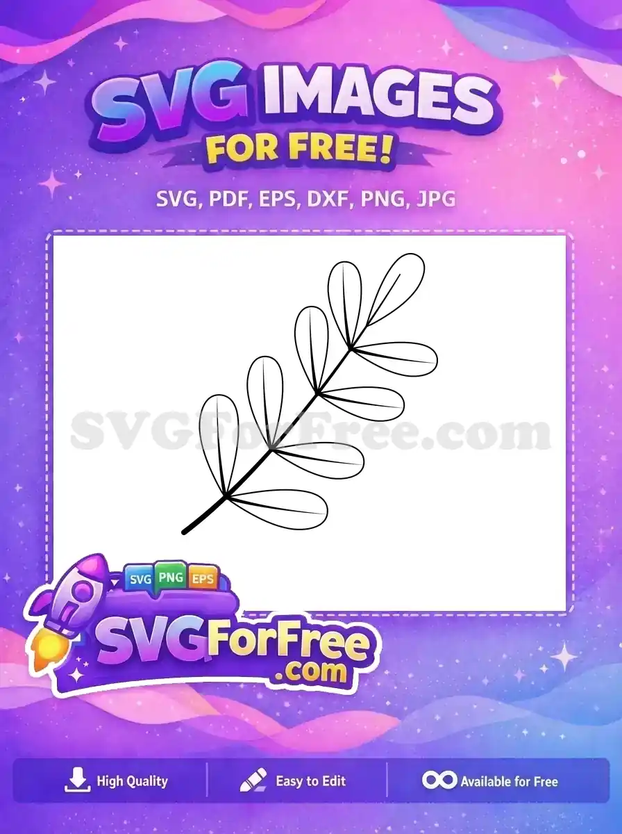 Download this free elegant leaf branch SVG vector, perfect for various digital and print creative projects.