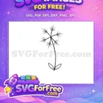 Free Dill Weed Plant Free Minimalist Line Art Botanical Leaves Free SVG - Instant Download