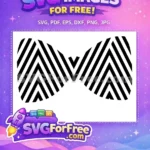 Free Black White Chevron Pattern Free Striped Bow Tie Design Free SVG - Instant Download