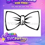 Free Simple Bow Tie Outline Free Black Line Art Design Free SVG - Instant Download