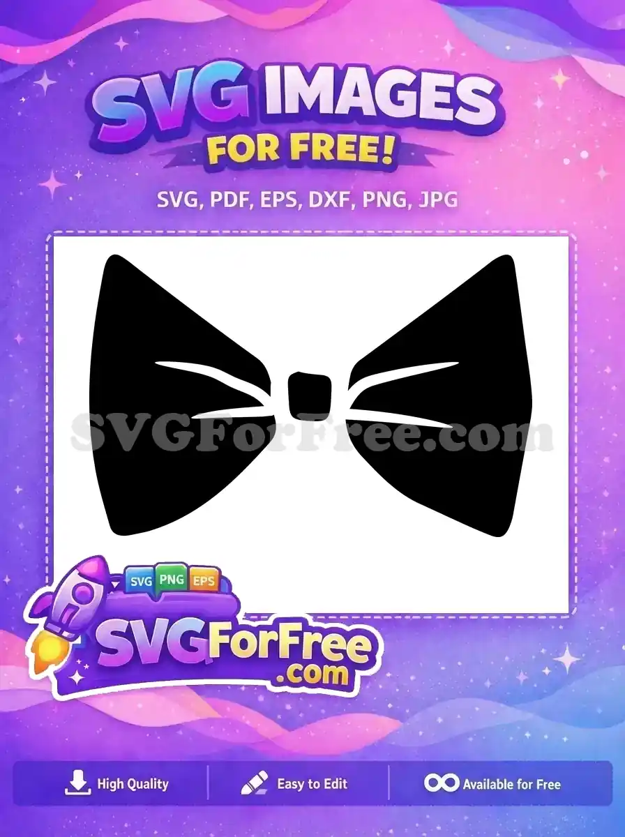 Discover this free bow tie SVG, a timeless design perfect for formal wear graphics and elegant projects. Download this free graphic!