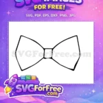 Free Hand-Drawn Bow Tie Free Black Outline Formal Wear Free SVG - Instant Download